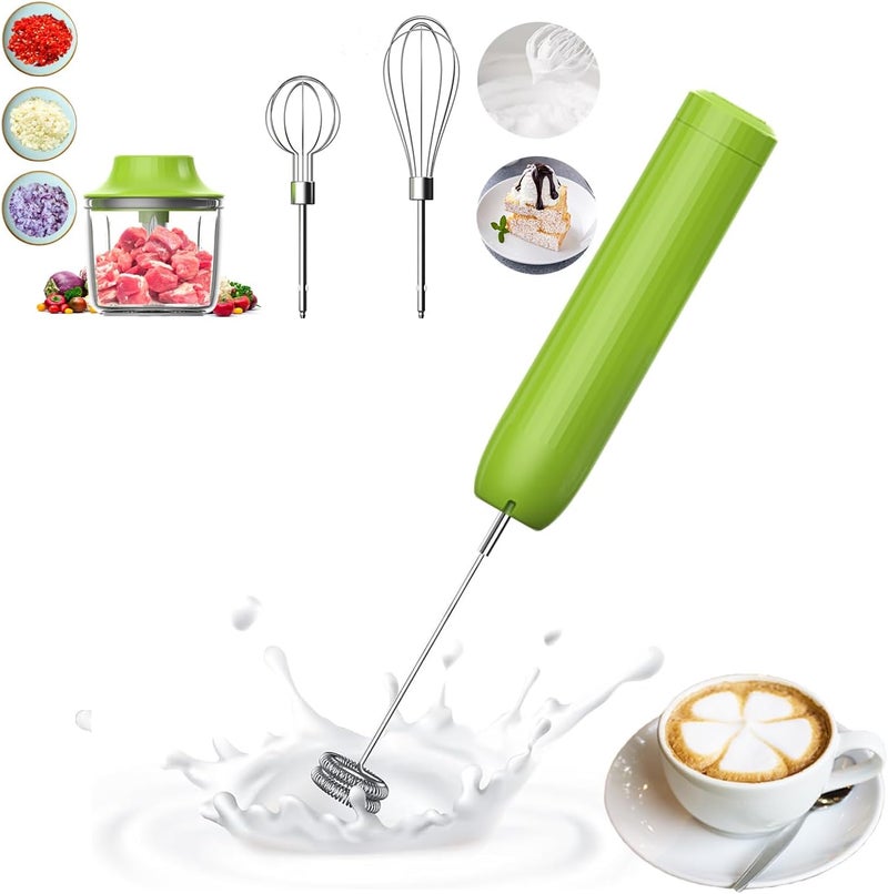 PowCube 4-in-1 Cordless Hand Mixer with Whisk and Forther Wand,Electric Whisk, Milk Frother, Handheld Frother, hisker, Stirrers Electric,Coffee Frother,Food Chopper, Baby Food Maker,4-Speed, 10Oz - Image 2
